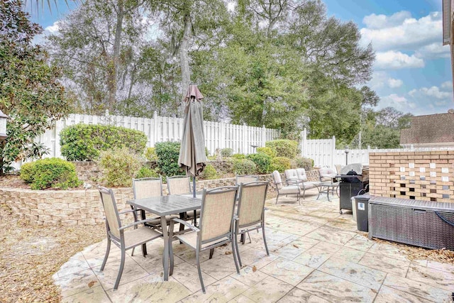 view of patio / terrace featuring grilling area