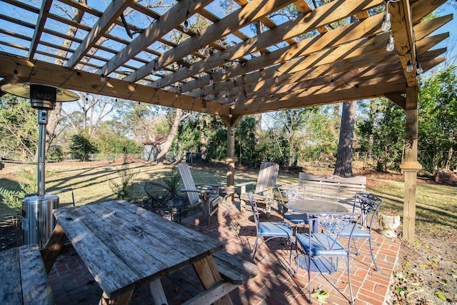 view of patio / terrace featuring a pergola