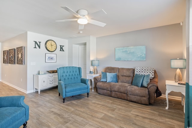 124 Golden Bear Cir, Longs, SC 29568 - living room featuring ceiling fan and light hardwood / wood-style floors