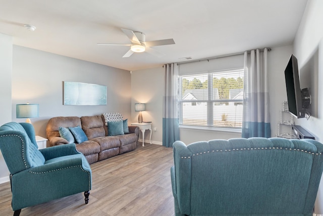 124 Golden Bear Cir, Longs, SC 29568 - living room with ceiling fan and light wood-type flooring
