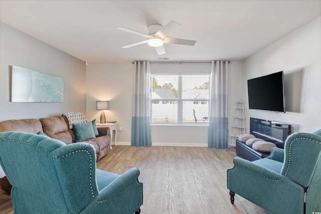 124 Golden Bear Cir, Longs, SC 29568 - living room with light wood-type flooring and ceiling fan