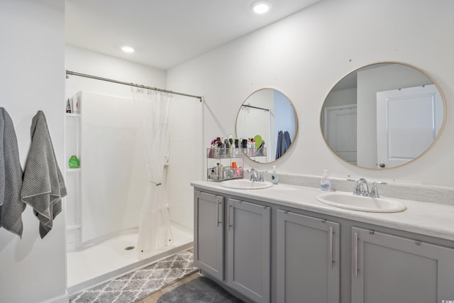 124 Golden Bear Cir, Longs, SC 29568 - bathroom with a shower with curtain and vanity