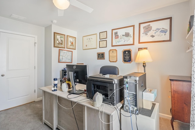 124 Golden Bear Cir, Longs, SC 29568 - carpeted home office featuring ceiling fan