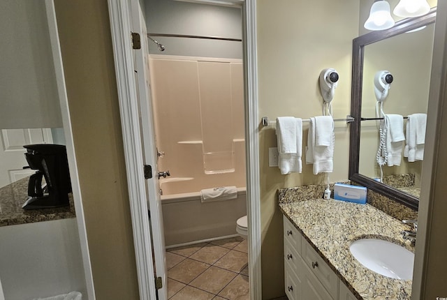 241 Presidential Dr, Surfside Beach, SC 29575 - bathroom with toilet, vanity, tile patterned floors, and shower / tub combination