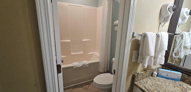 241 Presidential Dr, Surfside Beach, SC 29575 - bathroom with toilet, shower / bath combo with shower curtain, tile patterned floors, and vanity