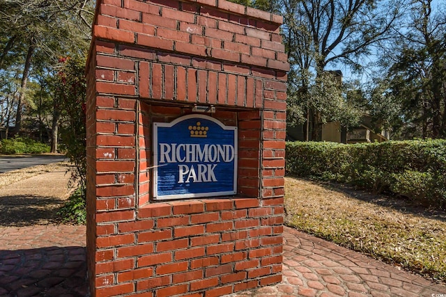 view of community sign