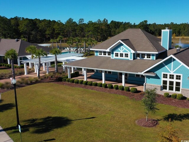 5032 Riverton Ct, Myrtle Beach, SC 29579 - exterior space featuring a pergola and a yard