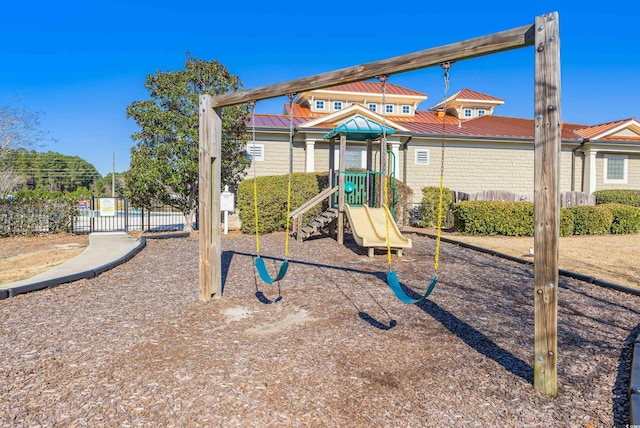 view of jungle gym