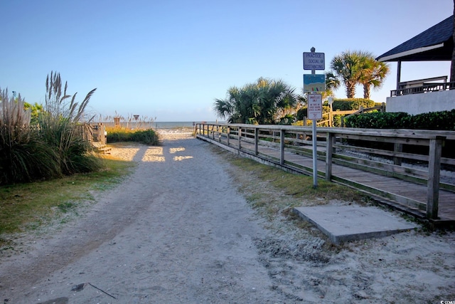 view of road featuring a water view