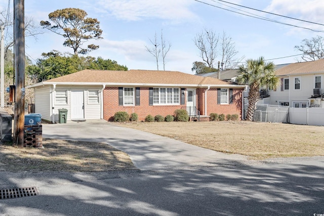 view of single story home