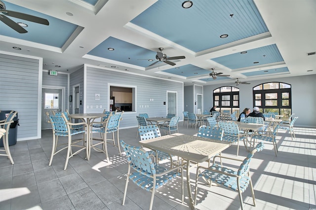 view of patio / terrace featuring ceiling fan