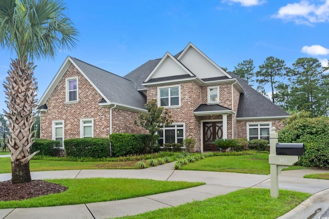 view of front facade with a front yard