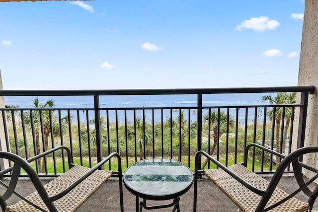 balcony with a water view