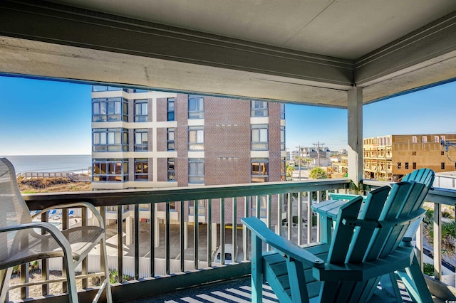 balcony with a water view