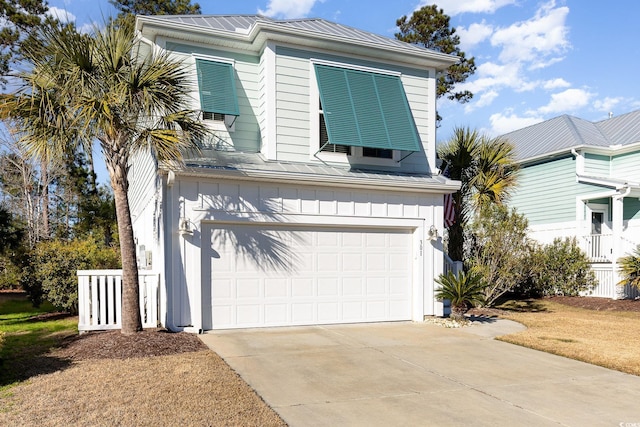 view of front of house with a garage