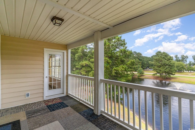 balcony with a water view