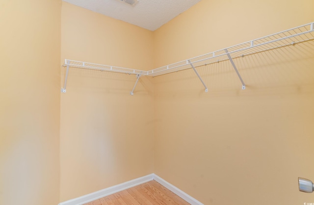 walk in closet featuring hardwood / wood-style flooring