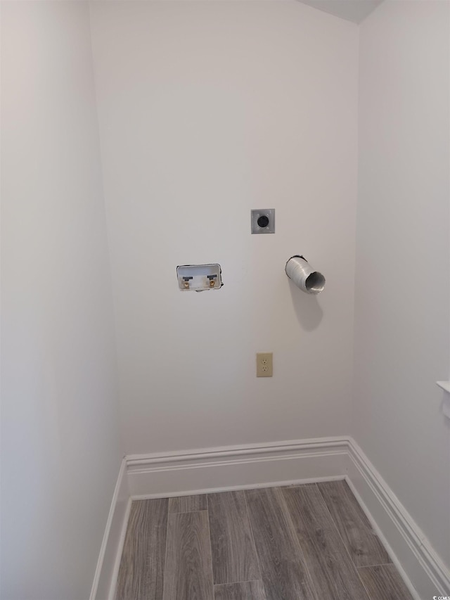 clothes washing area featuring electric dryer hookup and hookup for a washing machine