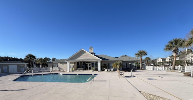 view of pool featuring a patio