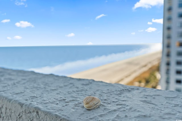 property view of water with a beach view