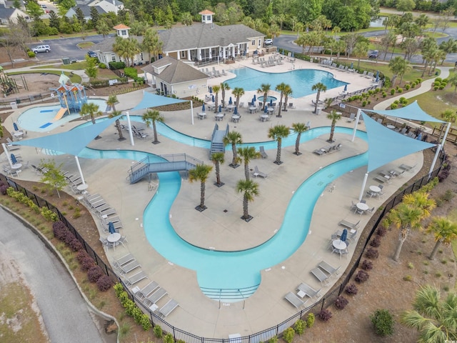 view of pool featuring a patio area