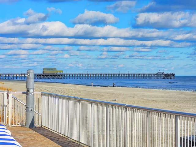 property view of water with a beach view