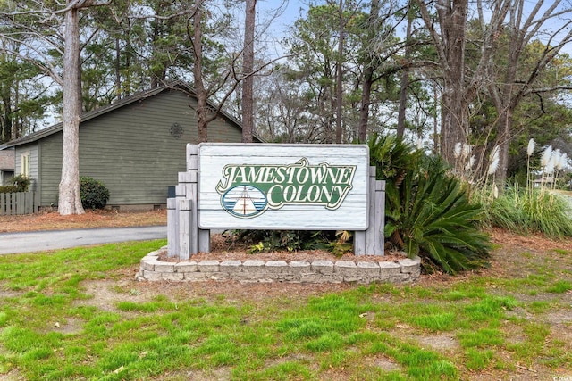 view of community sign