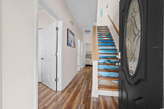 interior space featuring dark wood-type flooring