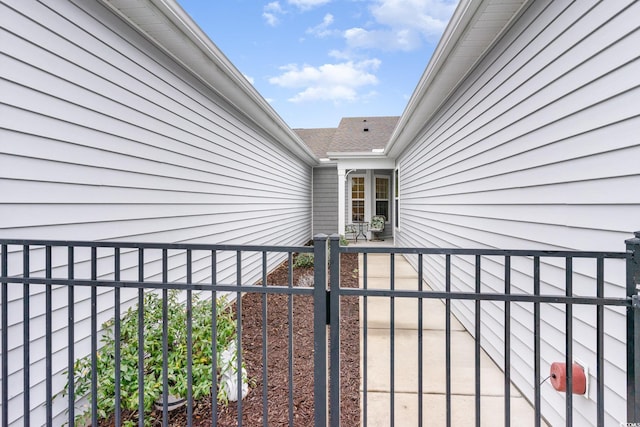 exterior space with a gate and fence