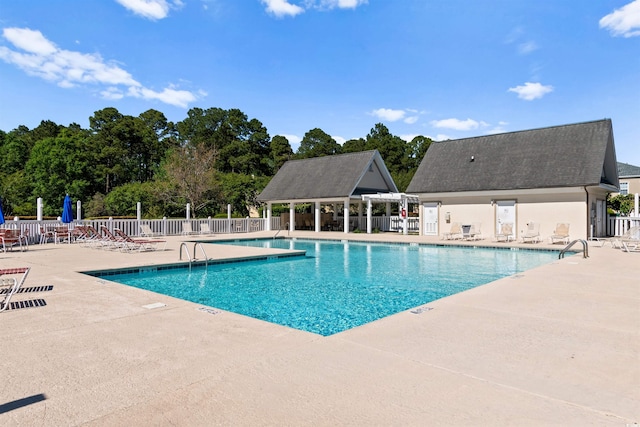 view of pool featuring a patio area