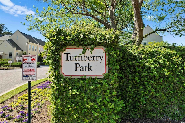 view of community sign