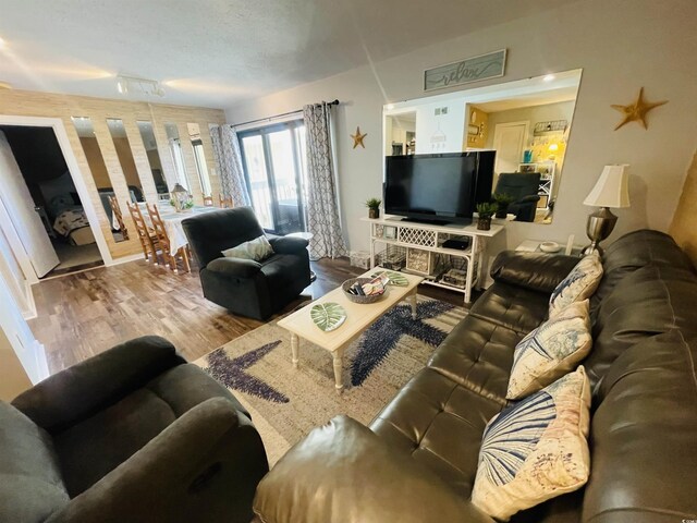 living room featuring hardwood / wood-style floors