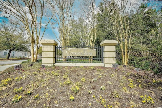 view of community sign