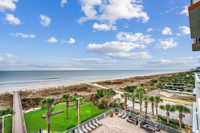 water view featuring a beach view