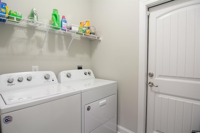 laundry area featuring separate washer and dryer