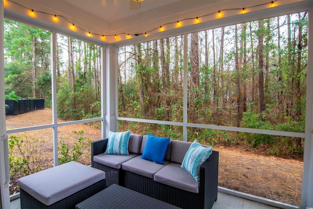 sunroom / solarium featuring a healthy amount of sunlight