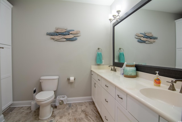 bathroom featuring toilet and vanity