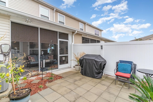 view of patio with grilling area