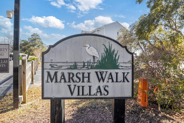 view of community sign