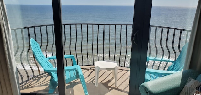 balcony with a water view