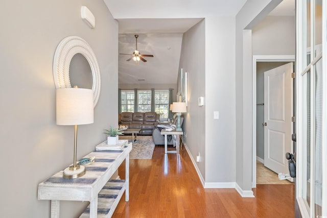 hall featuring hardwood / wood-style flooring