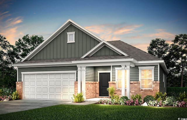 craftsman inspired home featuring a garage