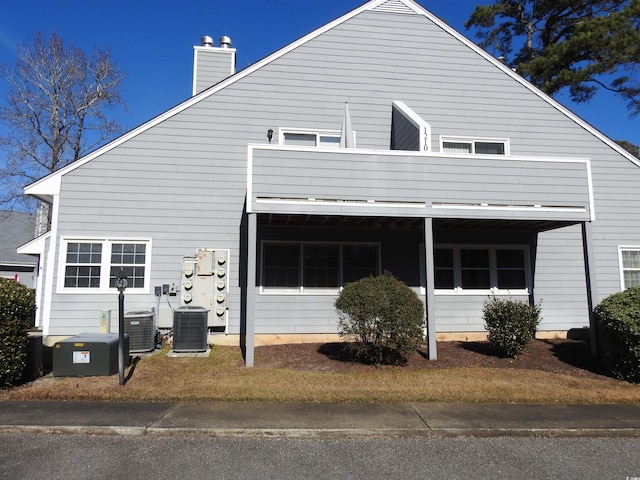 exterior space featuring central AC unit