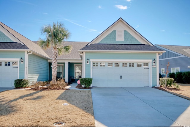 view of front of house with a garage