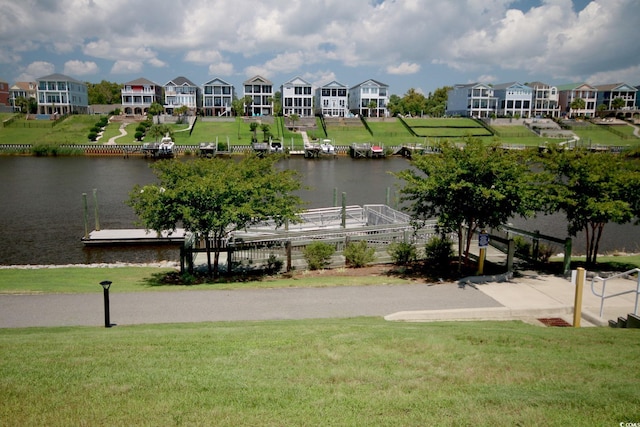 view of water feature featuring a boat dock