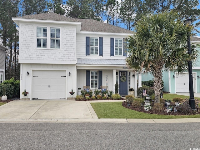 view of front facade with a garage