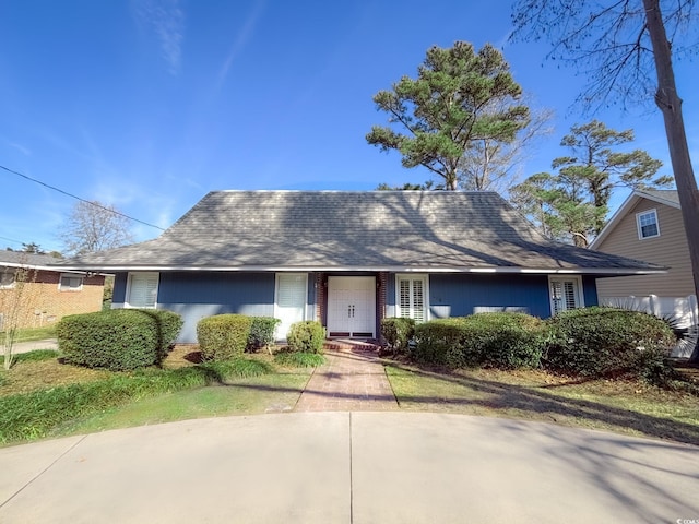 view of single story home
