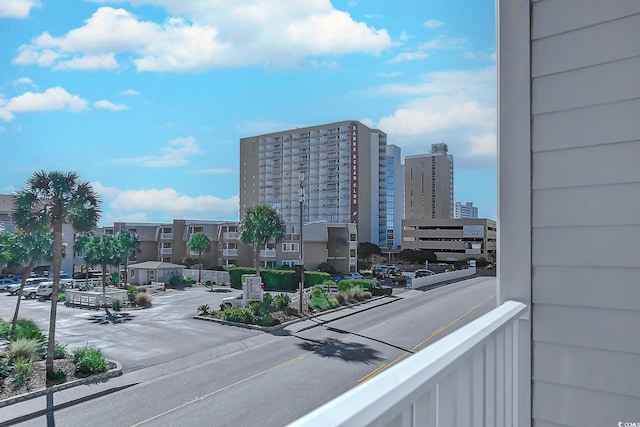 balcony with a view of city