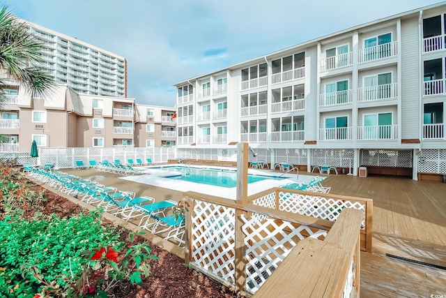 pool featuring fence