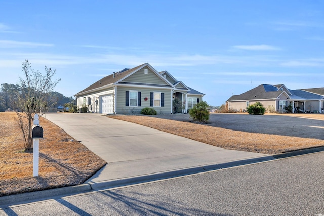 ranch-style house featuring a garage